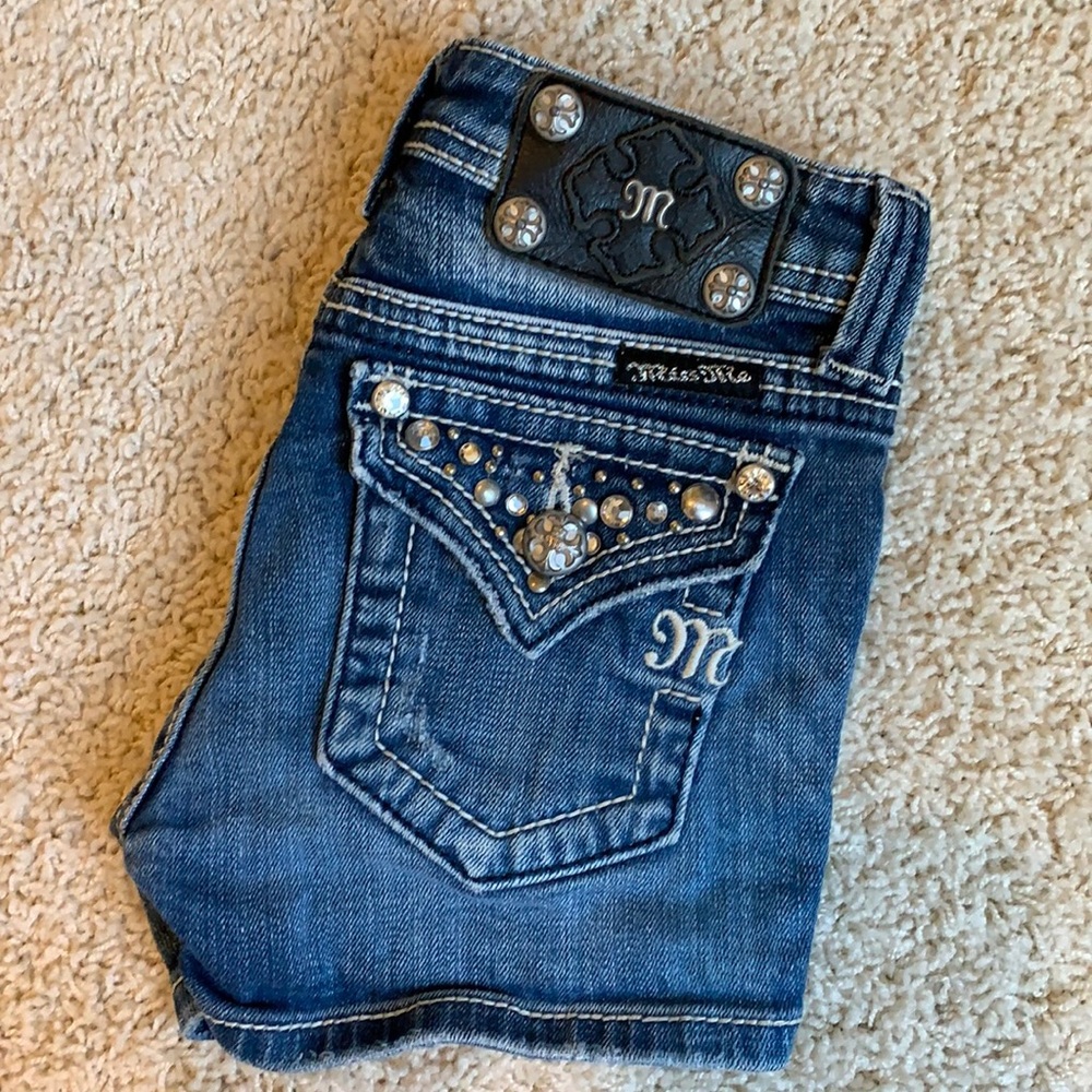Miss me rhinestone jean shorts girl size 10